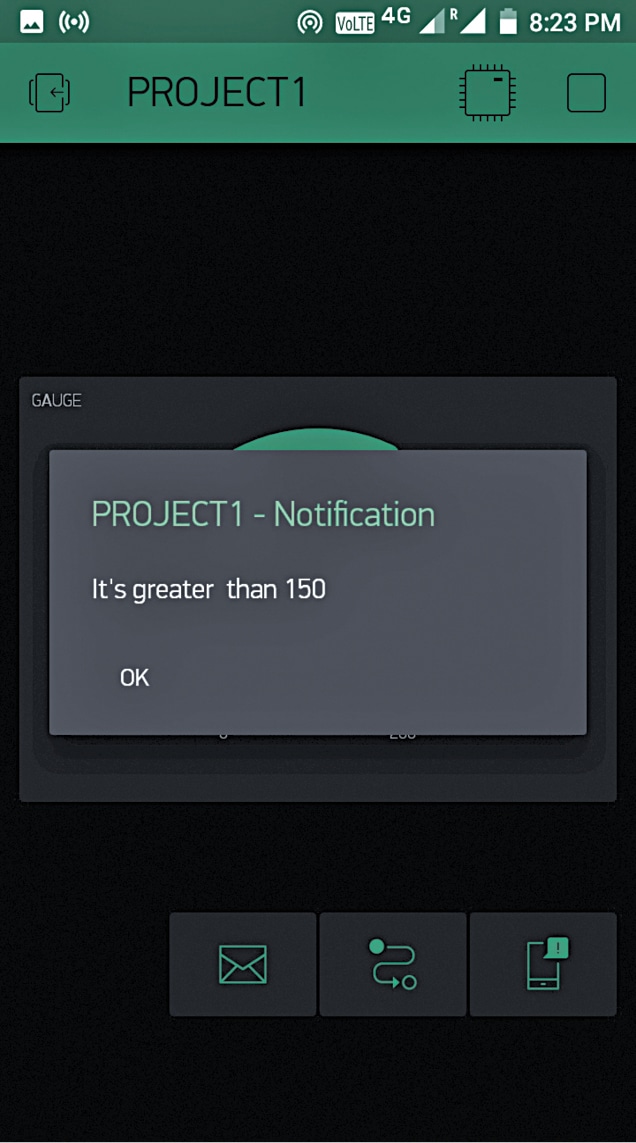 Notification when sensor value exceeds 150