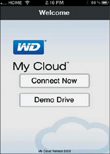 WD My Cloud welcome screen