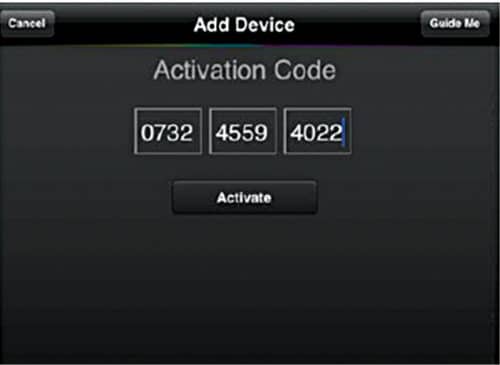 Enter the code for activating your device to access the drive