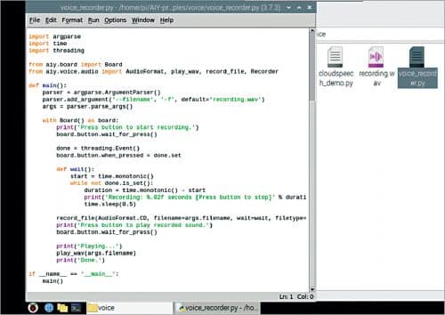 Voice recording Python code
