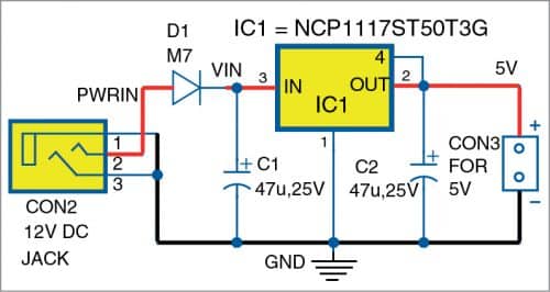 Internal power supply circuit of Arduino