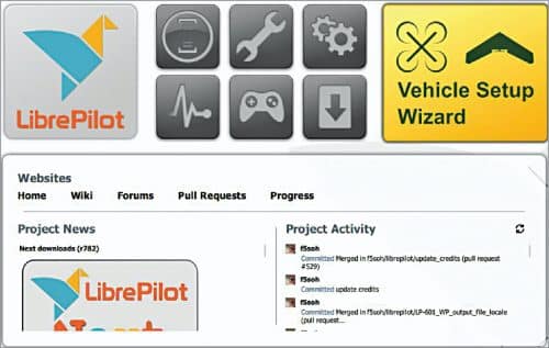 Vehicle Setup Wizard window in LibrePilot