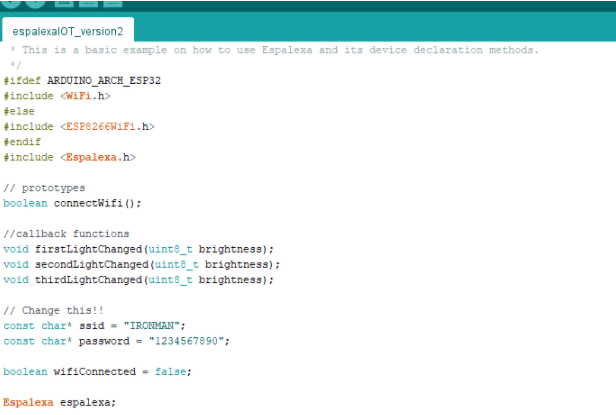 Alexa Controlled IoT Device Code