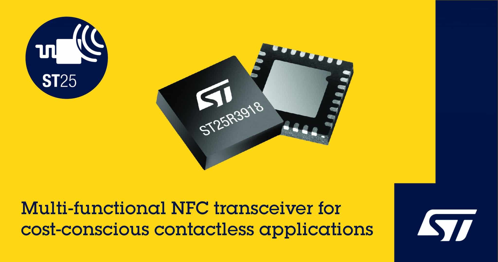 STMicroelectronics Launches CostEfficient NFC Transceivers
