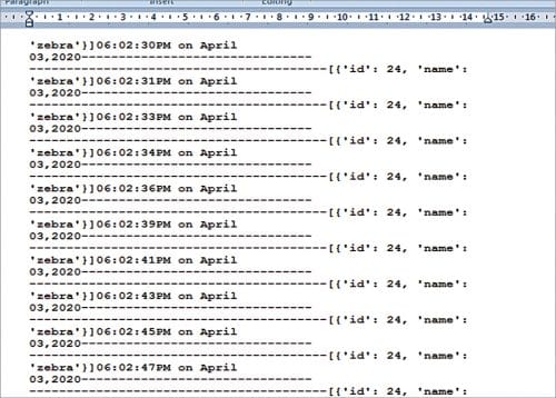 The contents of forestdb.txt file