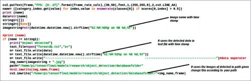 Saving the detected image with timestamp in a defined path folder