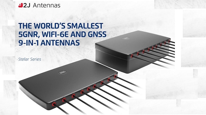 2J Antennas Introduces the World’s Smallest 5GNR, WiFi-6E and GNSS Combination Antennas