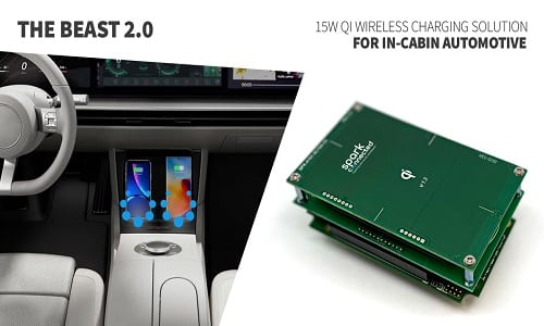 Qi 15W Automotive In-Cabin Wireless Charging Solution