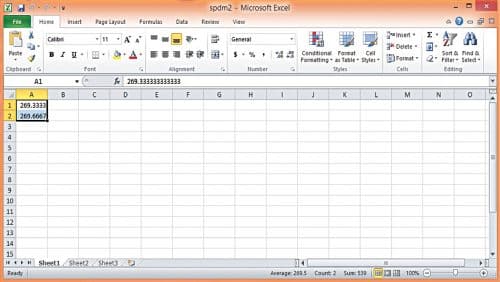 Screenshot of MS Excel showing sensor data