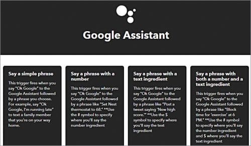 Google Assistant on IFTTT platform