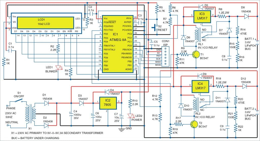 Circuit diagram of the cell charger