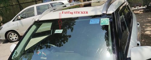 Passive RFID sticker on car windscreen