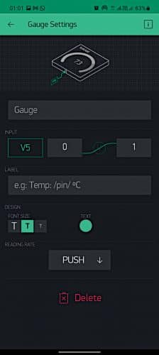 Gauge settings