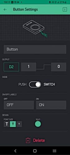 Setting the button to switch mode