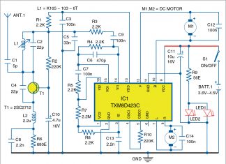 Transmitter circuit for Typical Remote Controlled toy car