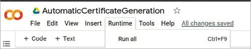 Running the code in Colab