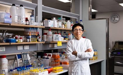 Professor Lianzhou Wang in the laboratory (Credit: University of Queensland)