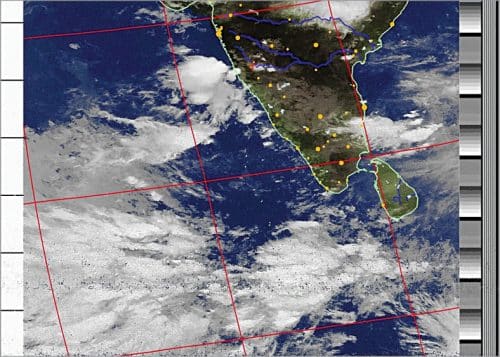 An image from NOAA15 with some graphics overlay