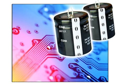600V Snap-in Capacitors With 3,000 Hours of Load-Life