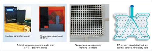 Different types of spatial arrayed temperature sensors