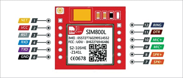 SIM800L Module Pinout
