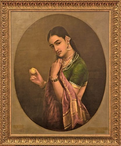 The Coquette’—a privately-held painting of Raja Ravi Varma, recently digitised and launched with the exclusive digital signatures of the Raja Ravi Varma Heritage Foundation