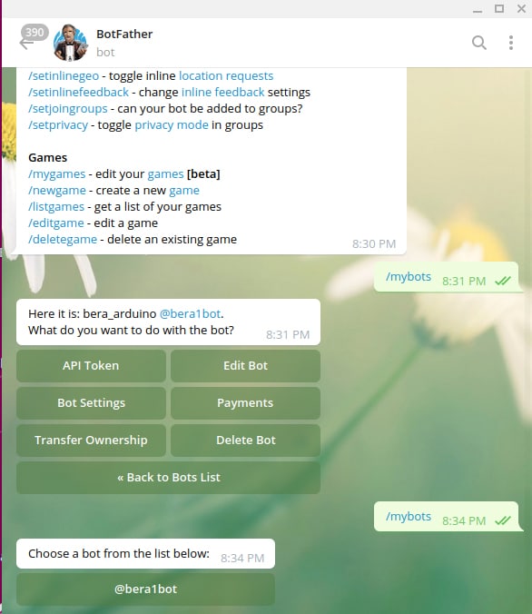 Published by telegram Received by Python