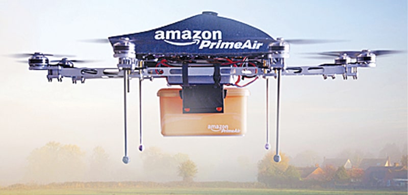 An Amazon drone making a delivery (Source: https://www.asme.org)