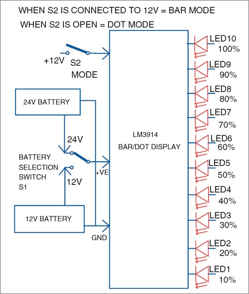 24V/12V Battery Voltage Level Indicator Full DIY Project