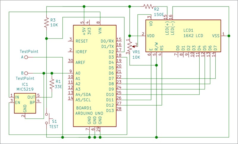 Circuit diagram of milli-ohm meter