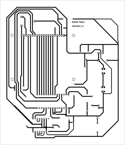 Actual-size solder-side PCB layout 