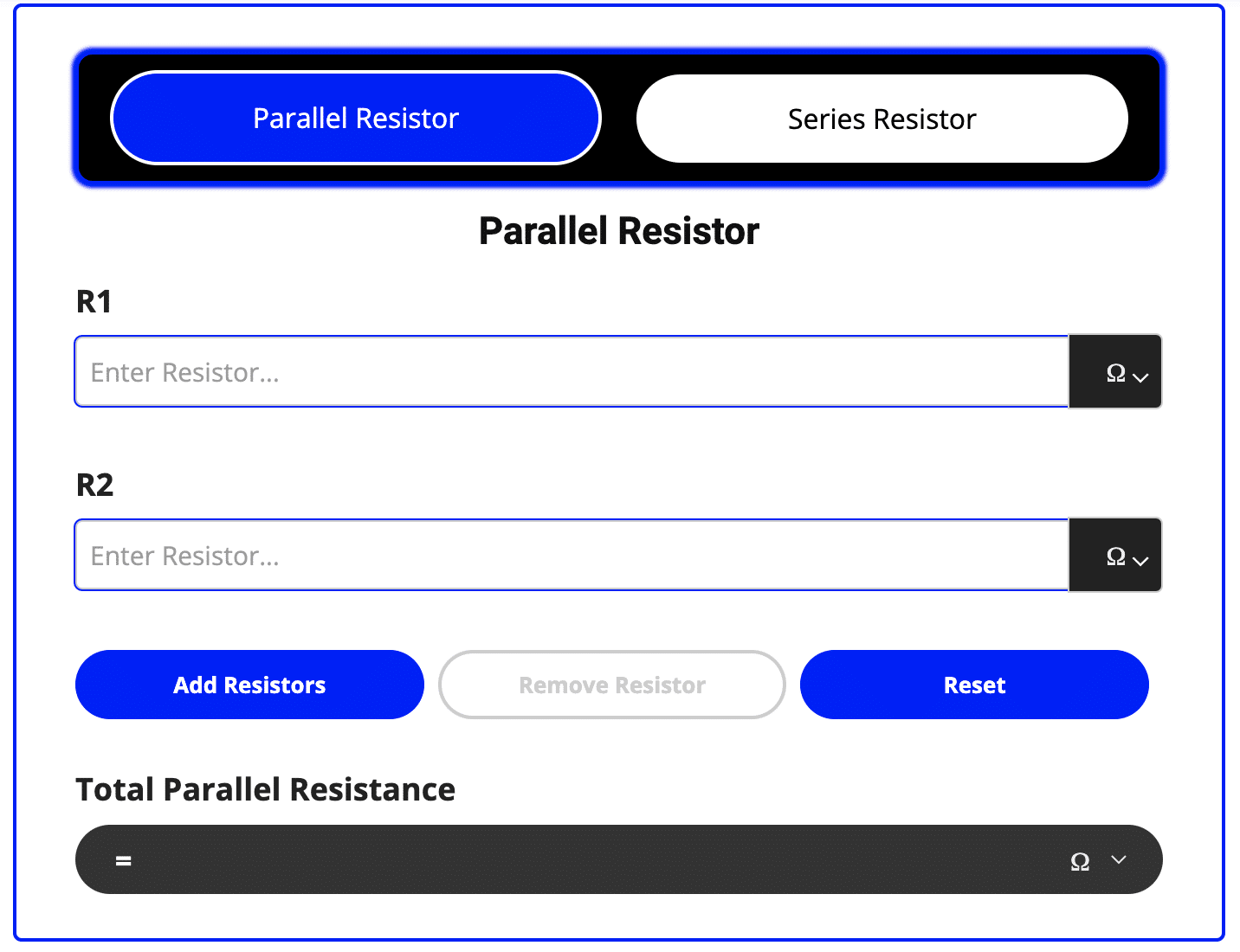 Parallel and Series Resistor Calculator
