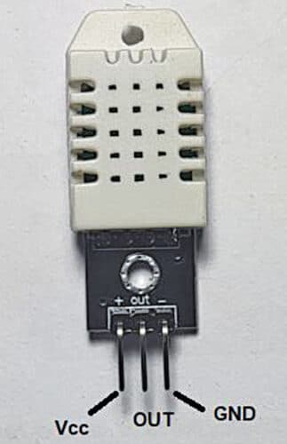 Pin details of DHT22 module 