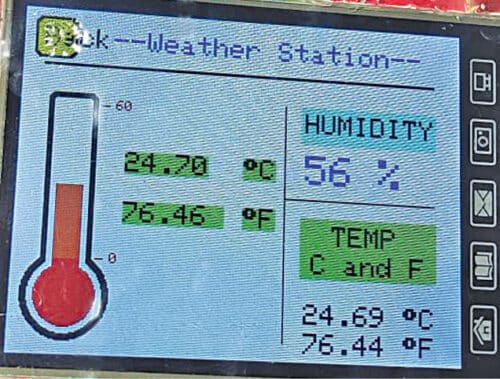 Temperature and humidity readings