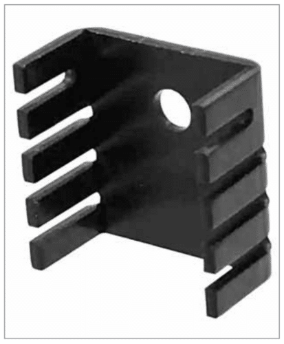 A square shaped heat-sink for TO-220 package