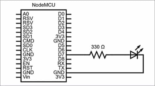 Fig. 12: NodeMCU connections for ISS Lamp