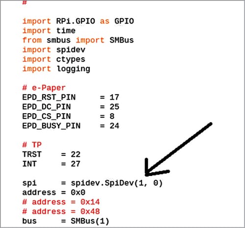 Fig. 15: Cambiar el número SPI en el código 