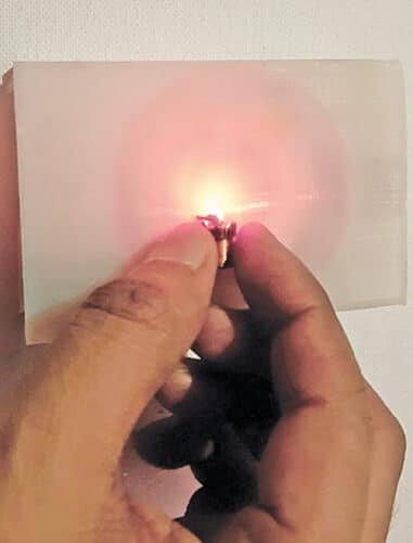 Fig. 19: LED glowing to indicate power transfer 