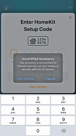 Apple Homekit Warning