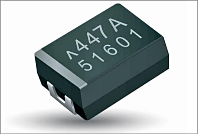 Fig. 4: Condensador de chip de polímero conductor automotriz TCQ (Fuente: AVX)