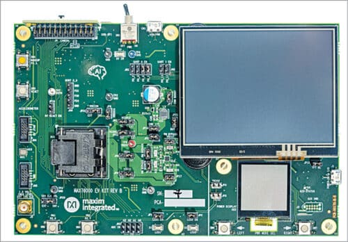Fig. 7: Evaluation Kit for the MAX78000 (Credit: Maxim Integrated)
