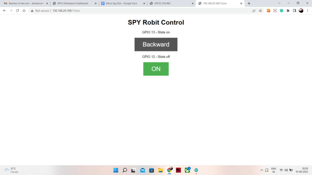 UI for SPY robot control