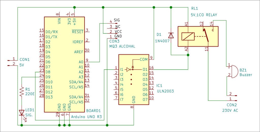 Circuit diagram of the bell