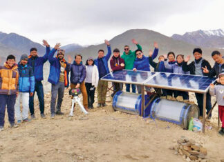 Fig. 7: Solar-heated battery storage device