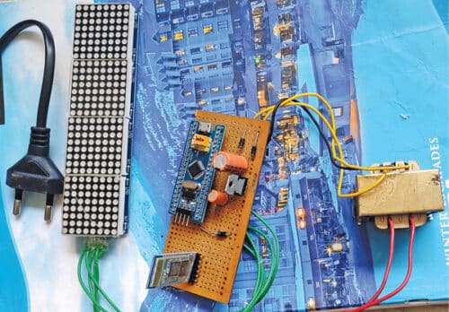 Author’s prototype of the LED Dot-Matrix Scrolling Display