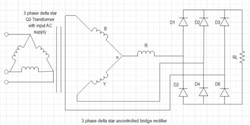 3-Phase Bridge Rectifier Circuit Diagram