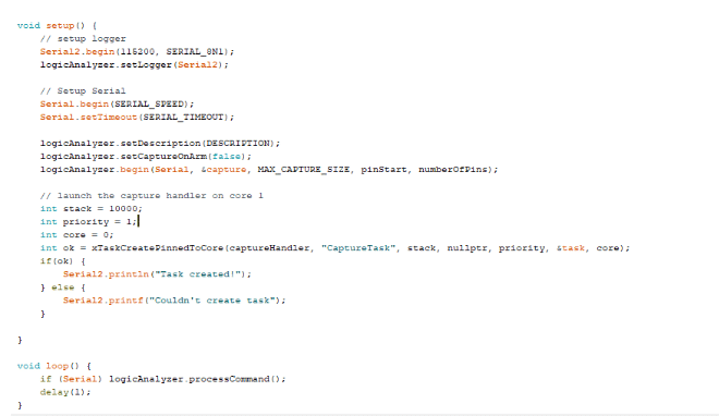 Logic analyzer serial setting