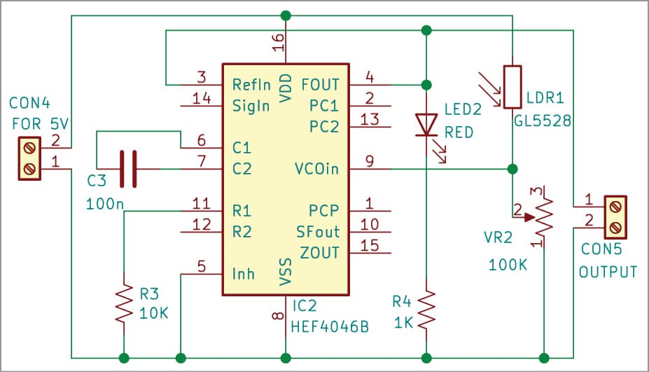 Fig. 5: VFC module circuit using LDR
