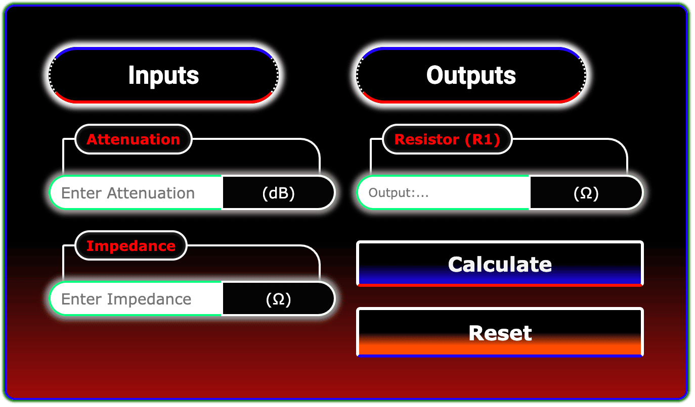 Balanced Attenuator Calculator