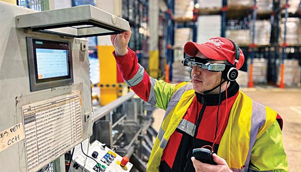 Coca Cola Hellenic Bottling Factory uses smart glasses for vision picking, remote support, and digital training (Courtesy: TeamViewer)